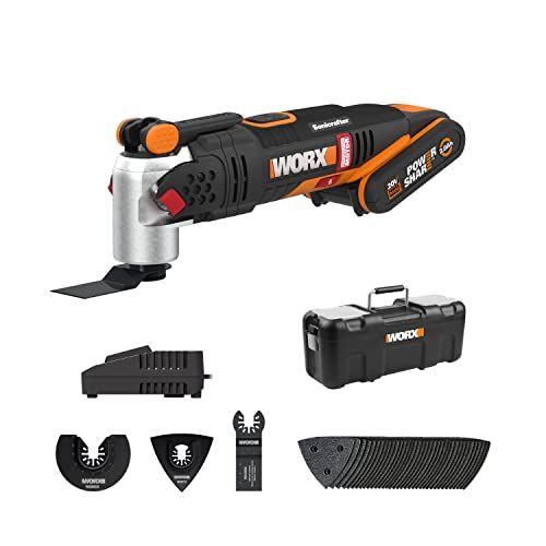 Worx Nitro 18V(20V MAX): Brushless Cordless Oscillating Multi-Tool, Sonicrafter, PowerShare, Universal Fit, Tool-Free Hyperlock Clamp, 2Ah Battery&Charger, Accessories Included, WX693