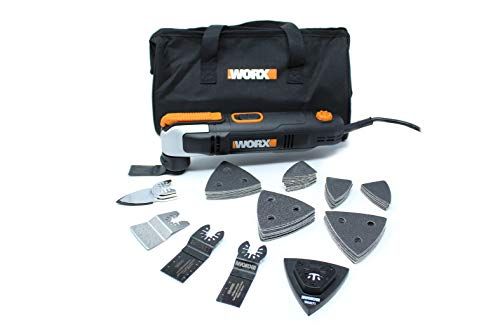 Worx Oscillating Tool Variable Speed 2.5A: Corded Electric Oscillating Saw Quick Blade Change for Cutting, Sanding, Grinding with 70 pcs Accessories，Carrying Bag