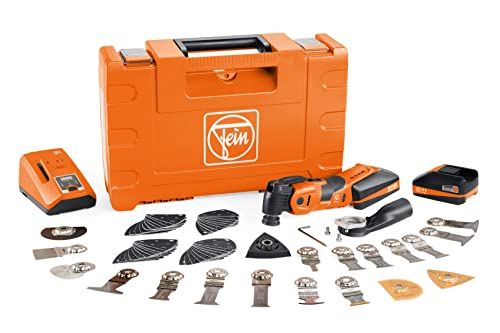 Fein Oscillating Multi Tool: AMM 700 MAX TOP with Anti Vibration System 18V Cordless Starlock Max Multimaster 2X 3.0Ah Li-ion Batteries, Charger, Case & 60 Accessories