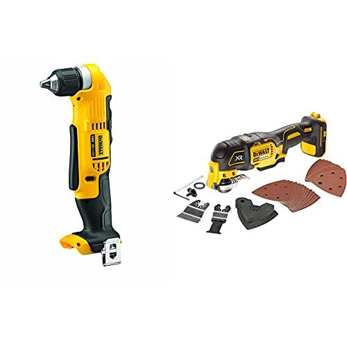 DeWalt DCD740N-XJ 18V XR Lithium-Ion Body Only Cordless 2-Speed Angle Drill, Yellow/Black, 4.57 cm12.52 cm2.99 cm & DCS355N-XJ 18V Li-Ion Cordless Brushless Oscillating Multi-Tool