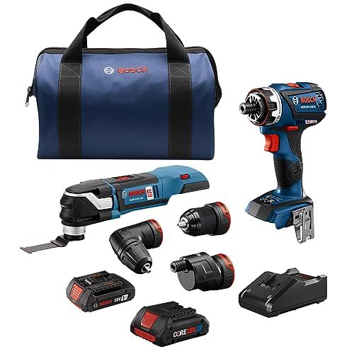 Bosch GXL18V-270B22: 18V 2-Tool Combo Kit with Chameleon Drill/Driver Featuring 5-in-1 Flexiclick® System and StarlockPlus® Oscillating Multi-Tool