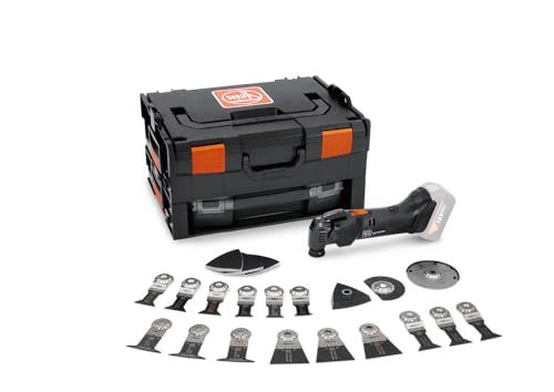 Fein Oscillating Multi Tool: Black Edition AMPShare AMM 500 Plus Multitool, Bare Unit, L-Boxx, 30pcs Accessories for Sawing in Wood and Metal, Grinding, StarlockPlus (Prize Inside Each Box)